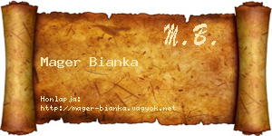 Mager Bianka névjegykártya